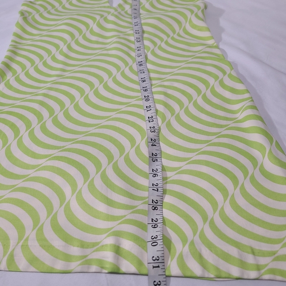 Zara Green and‎ White Swirl Satin Halter Dress Size Large - Picture 9 of 12